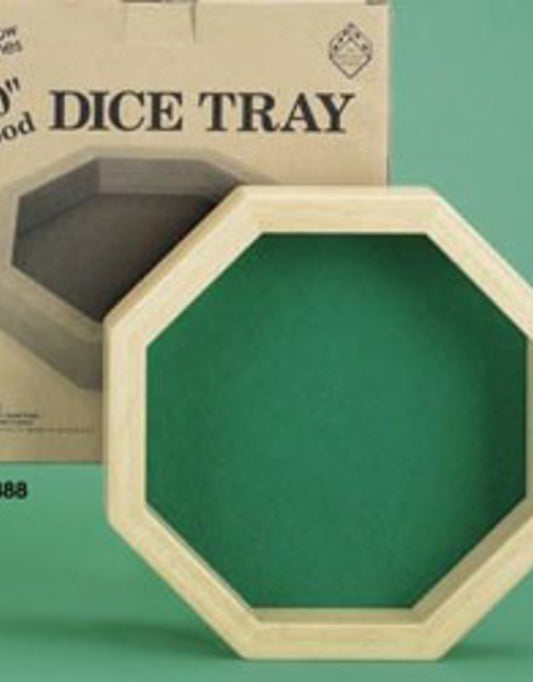 Dice Tray: Octagon 10in Wood Dice Tray