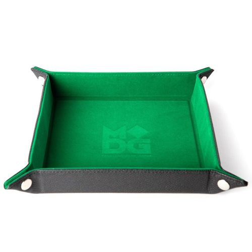 Velvet Folding Dice Tray With Leather Backing 10x10