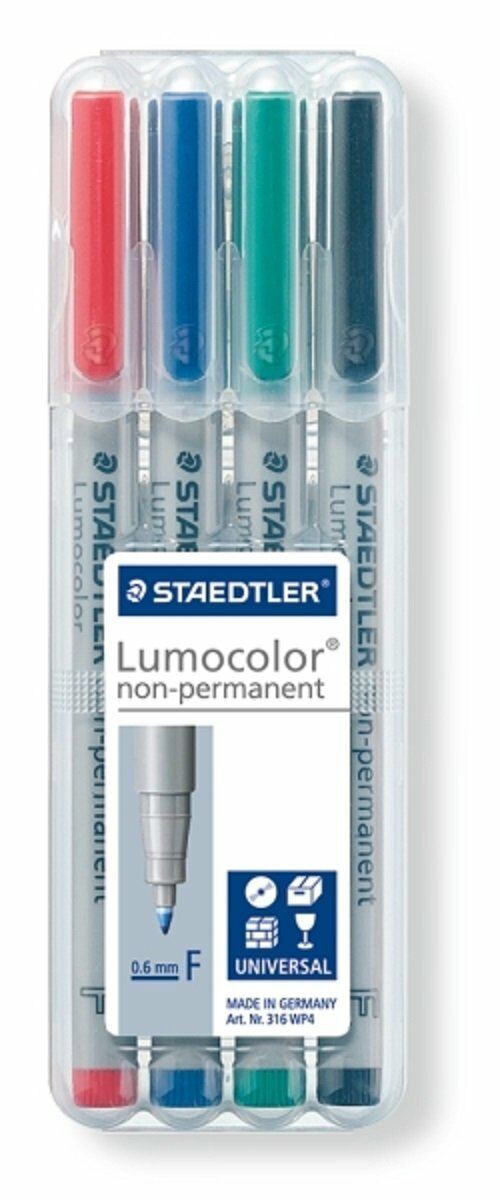 Lumocolor Non-permanent 4 Pack Mat Markers