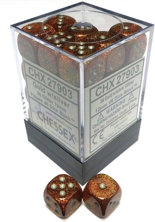 Chessex: D6 Set - 12mm - Glitter