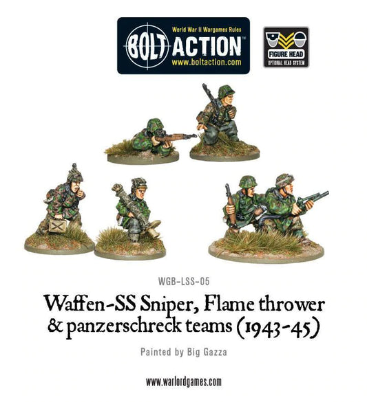 Bolt Action: World War II Wargame - Waffen-SS Sniper, Flamethrower and Panzerschreck Teams 1943-45