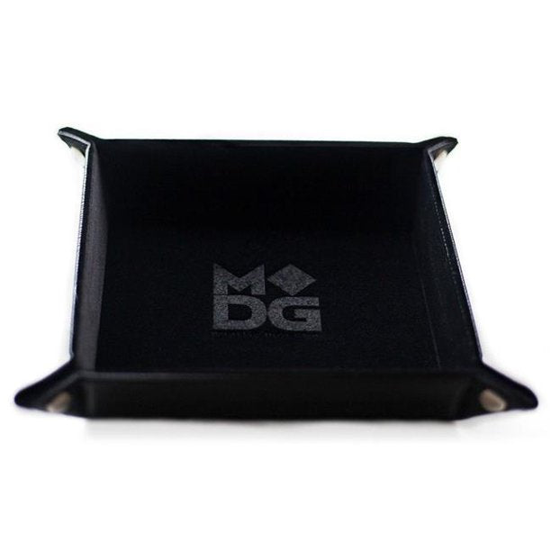Velvet Folding Dice Tray With Leather Backing 10x10