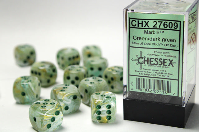 Chessex: D6 Marble™ Dice sets- 16mm