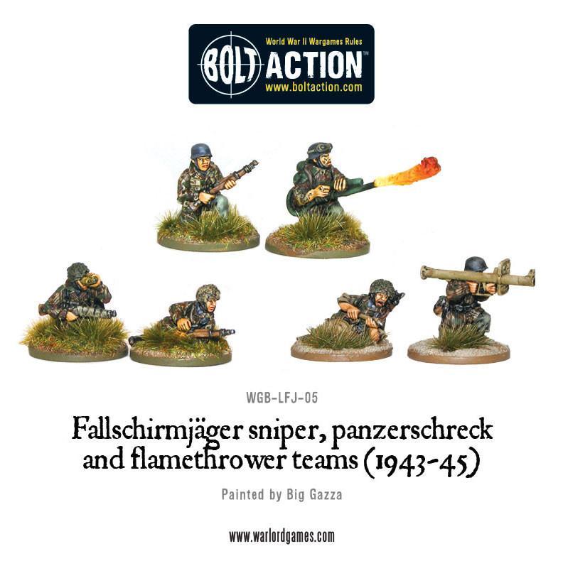 Fallschirmjager Sniper, Panzerschreck and Flamethrower Teams (1943-45)